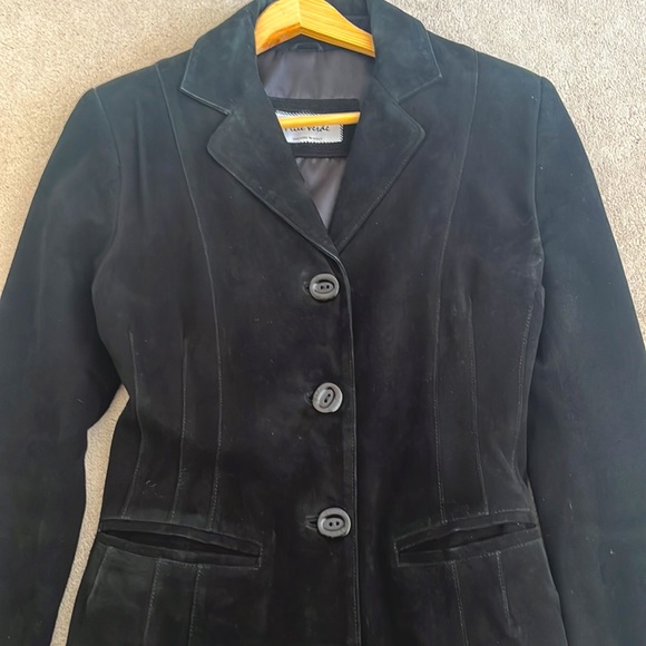 Real suede leather blazer jacket, brand new. Black colour. Size XS. Ital… - Picture 7 of 12